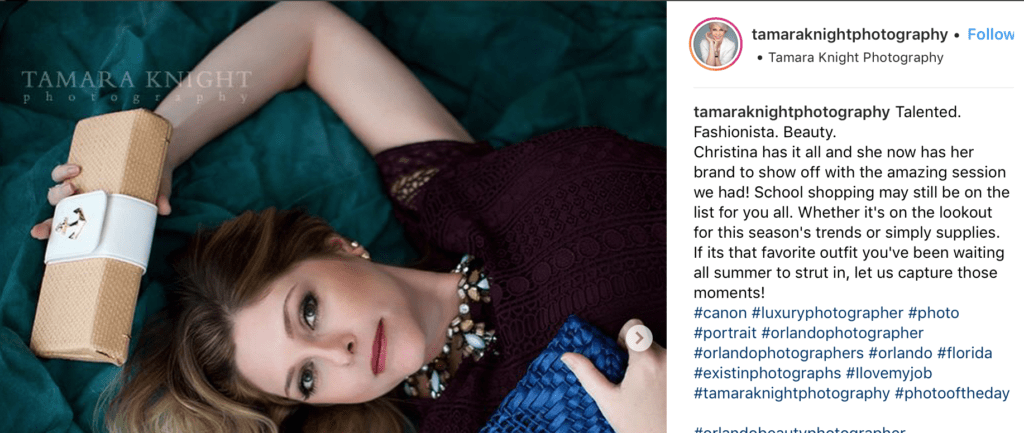 Instagram post with multiple hashtags