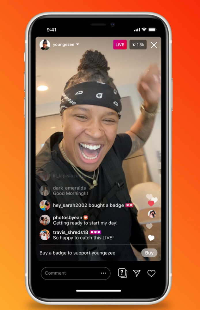 Instagram live badges for creators
