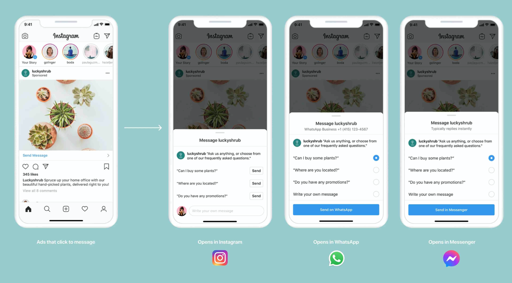 Facebook update to Messenger Ads allowing for multiple chat locations