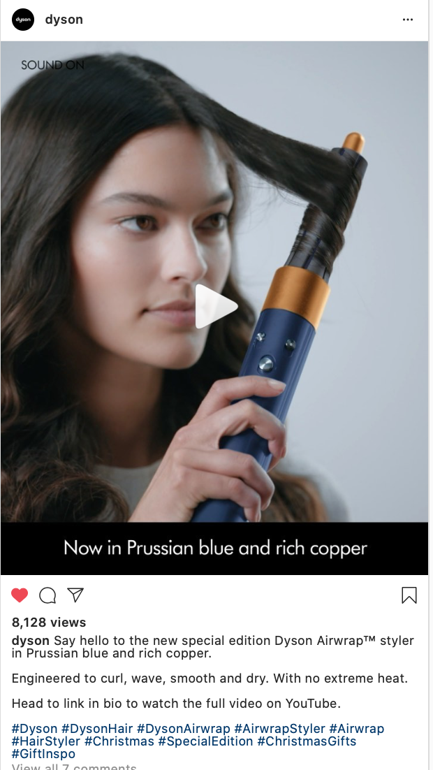 Instagram caption with hashtags