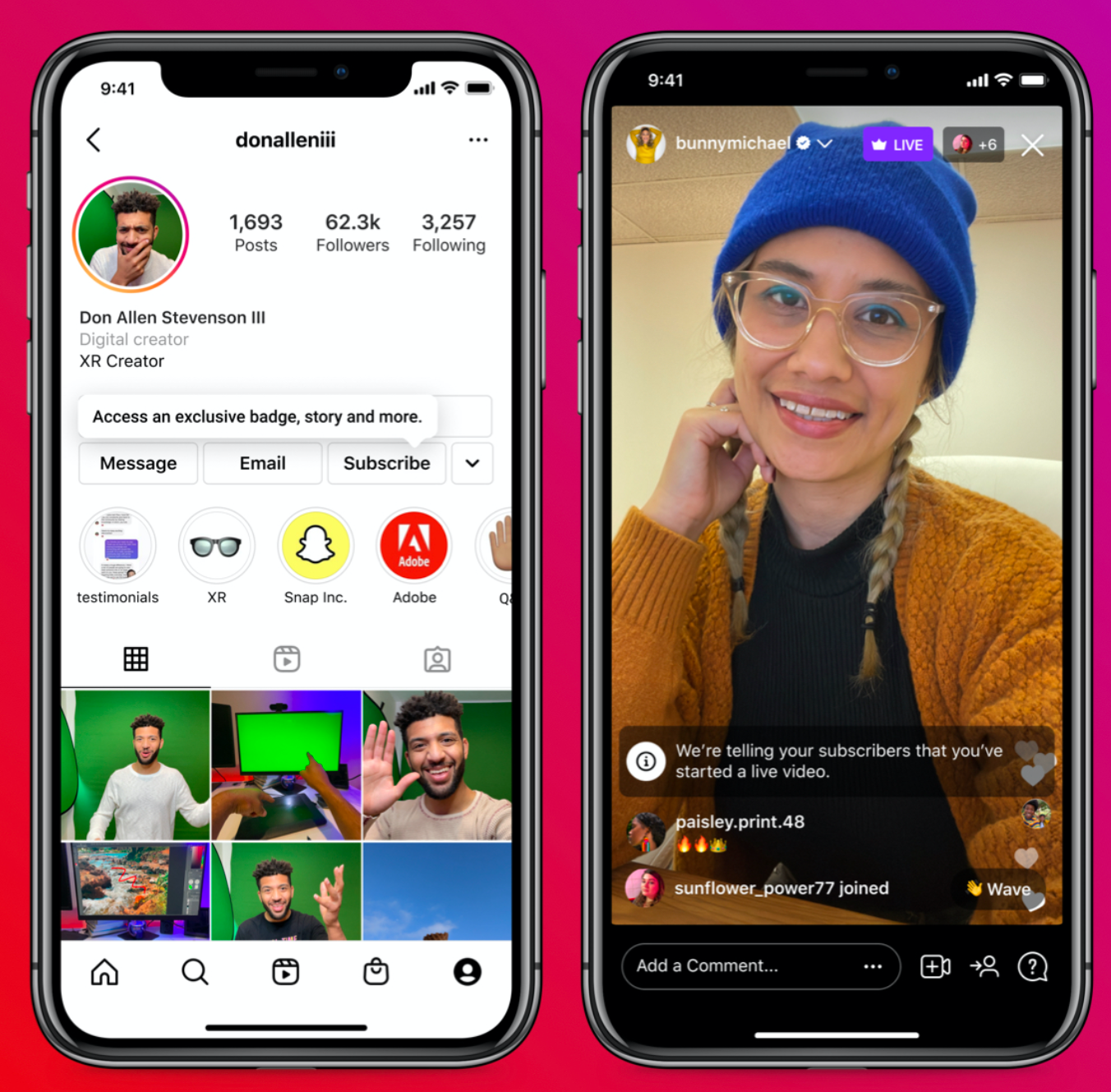 Instagram subscriptions for creators