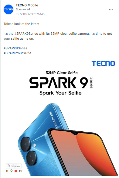 Instagram ad example from TECNO mobile